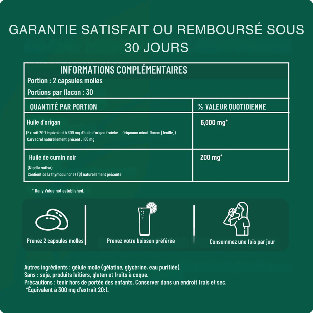 MySkin® - Capsules molles d’huile d’origan